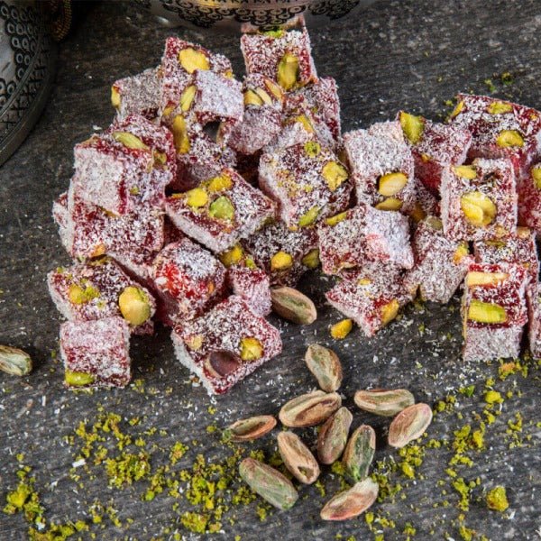 Double Roasted Turkish Delight With Pomegranate and Pistachio