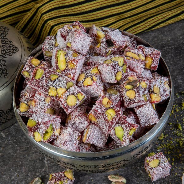 Double Roasted Turkish Delight With Pomegranate and Pistachio